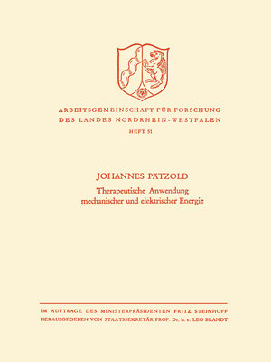 cover image of Therapeutische Anwendung mechanischer und elektrischer Energie